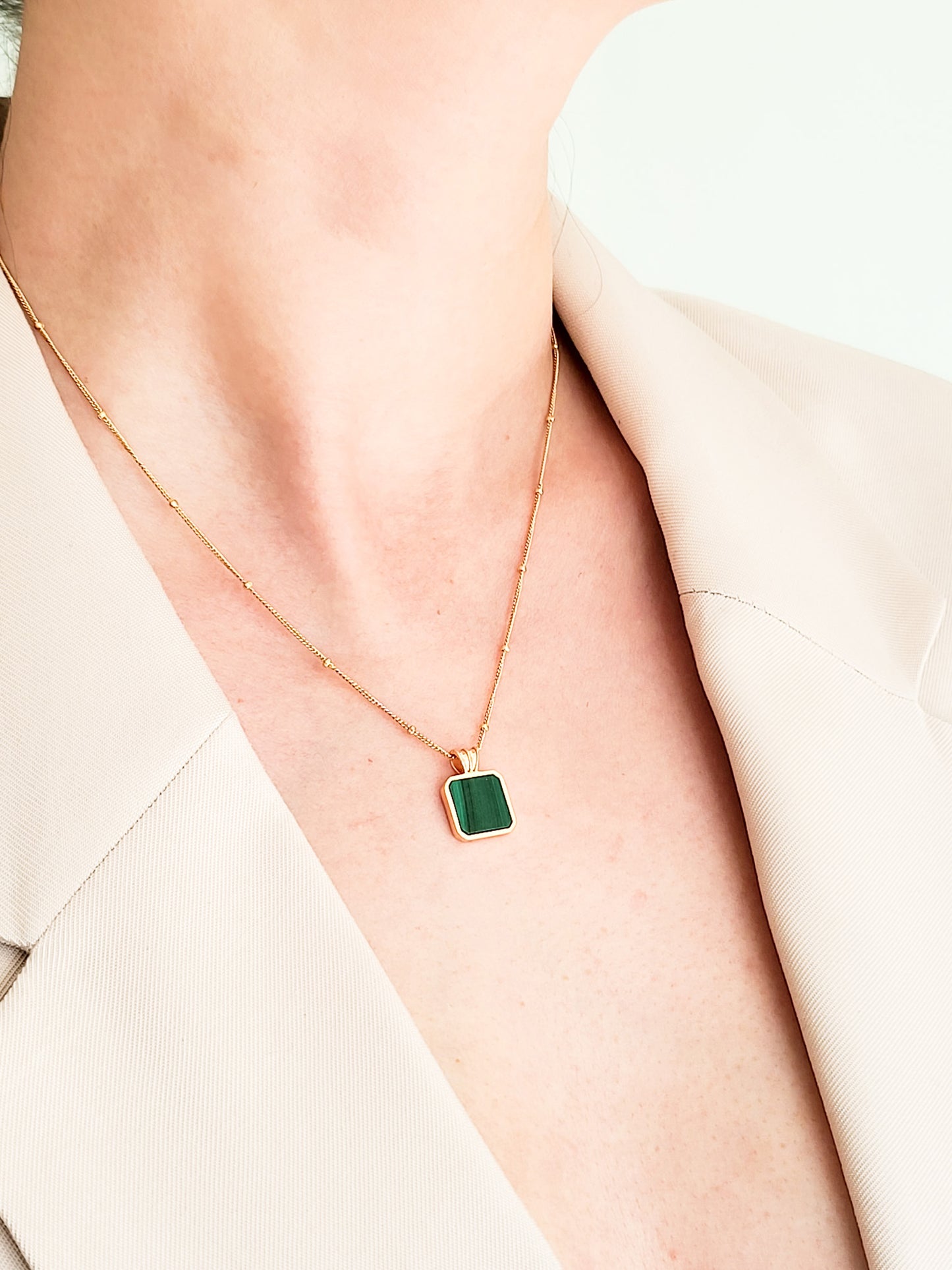 Malachite Pendant Necklace