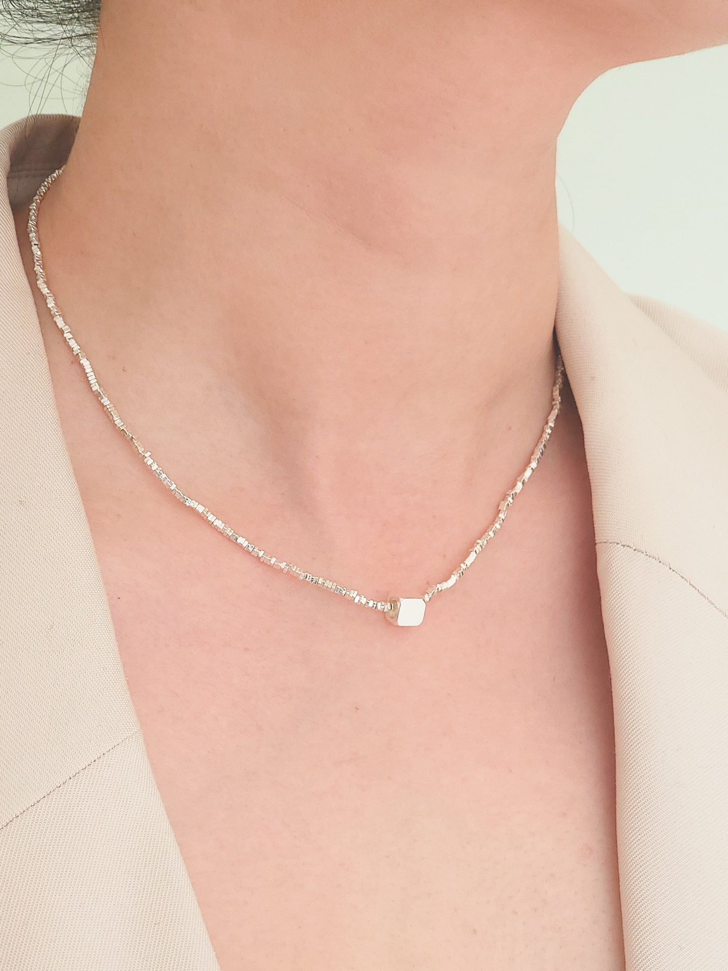 Silver Particle Necklace