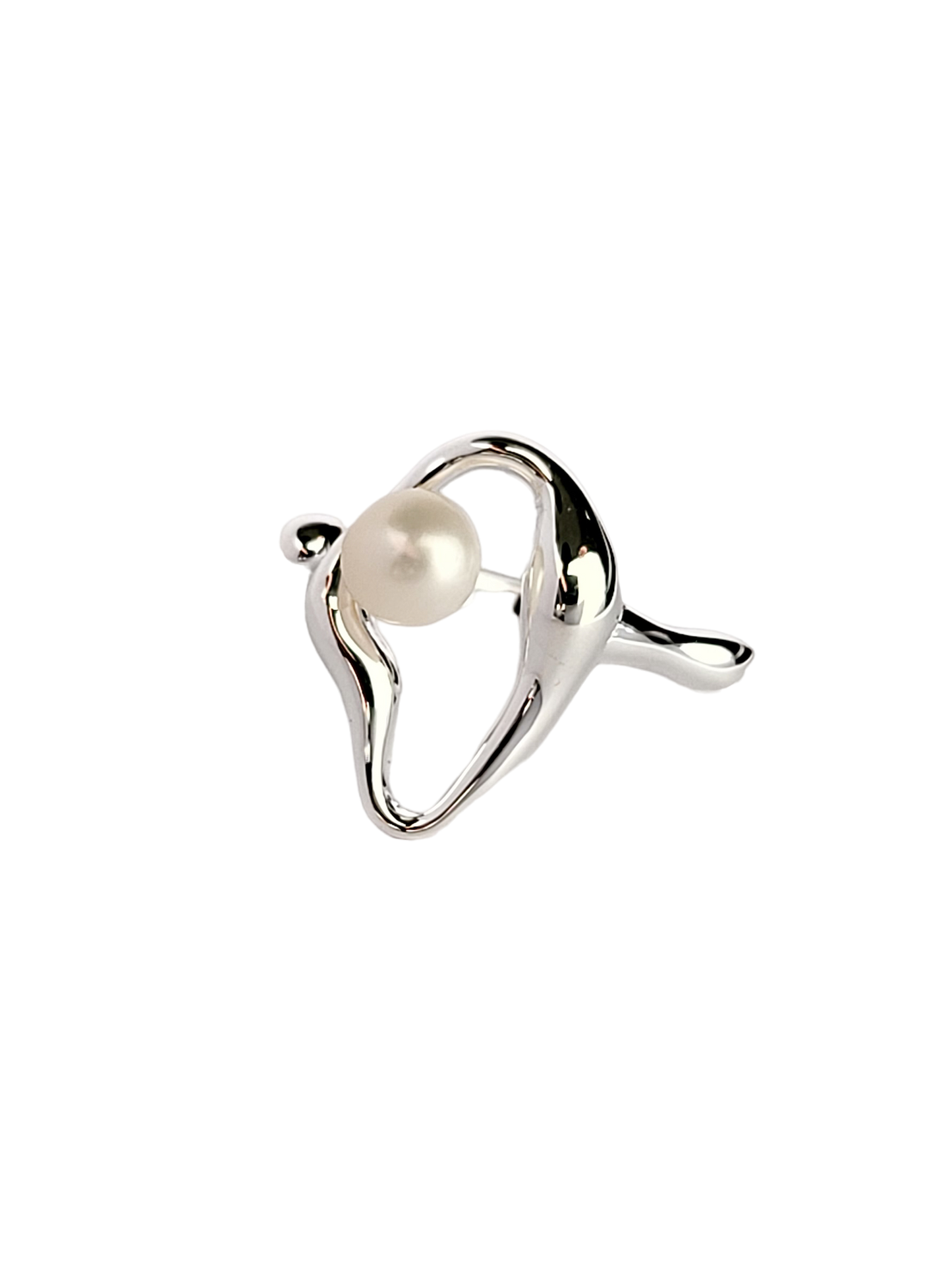 JAMT.B 925 Sterling Silver Miro Ring with Freshwater Pearl