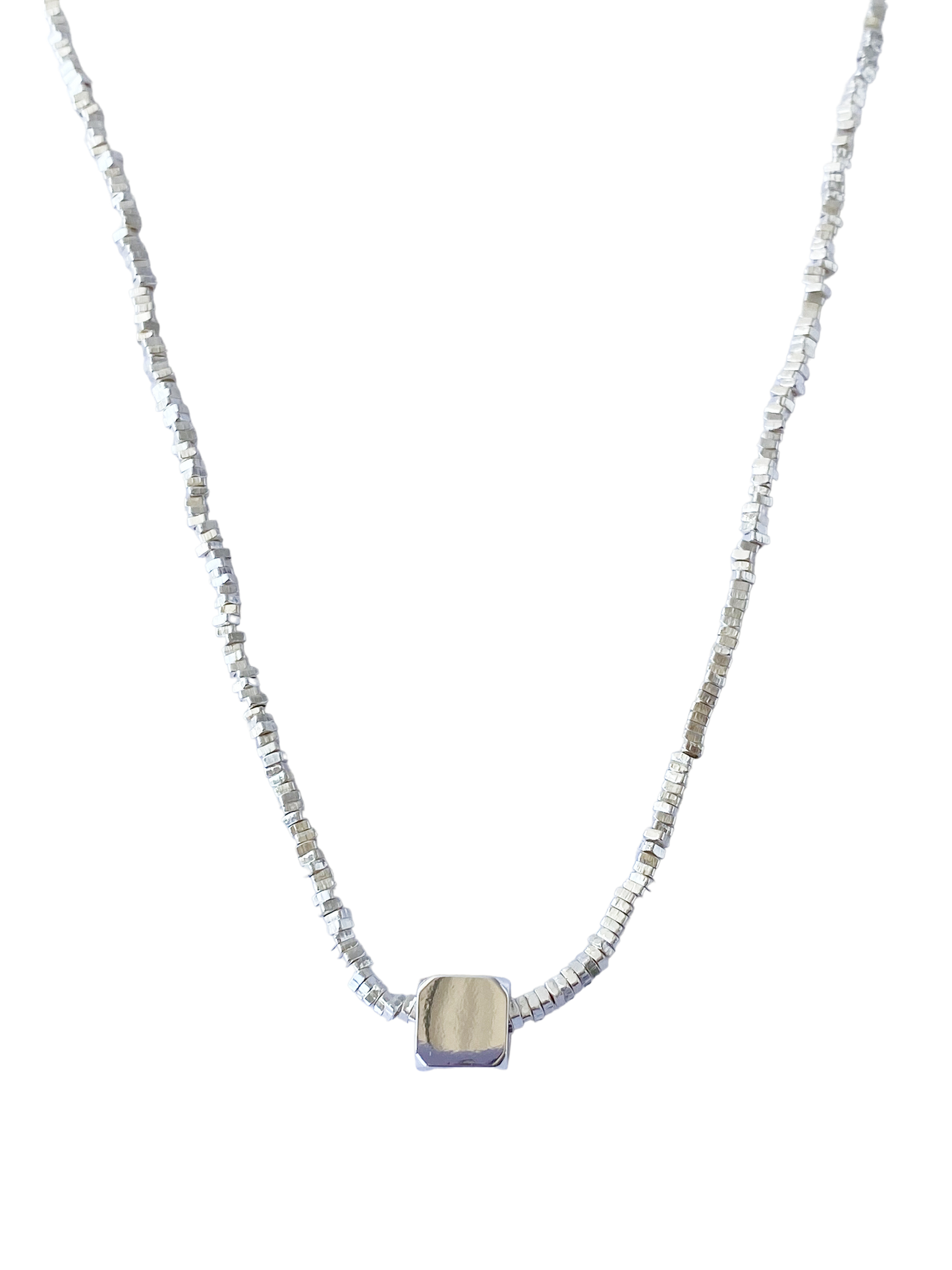 Silver Particle Necklace