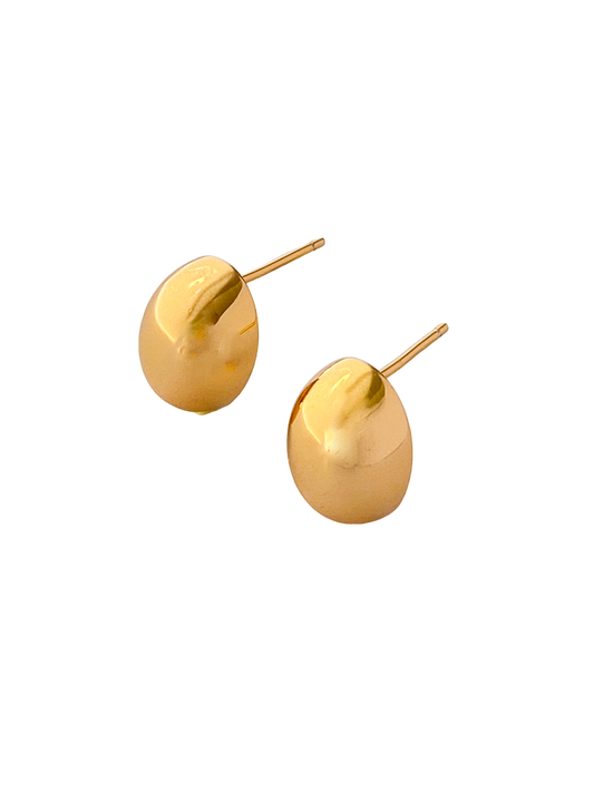18k gold plated bean earrings