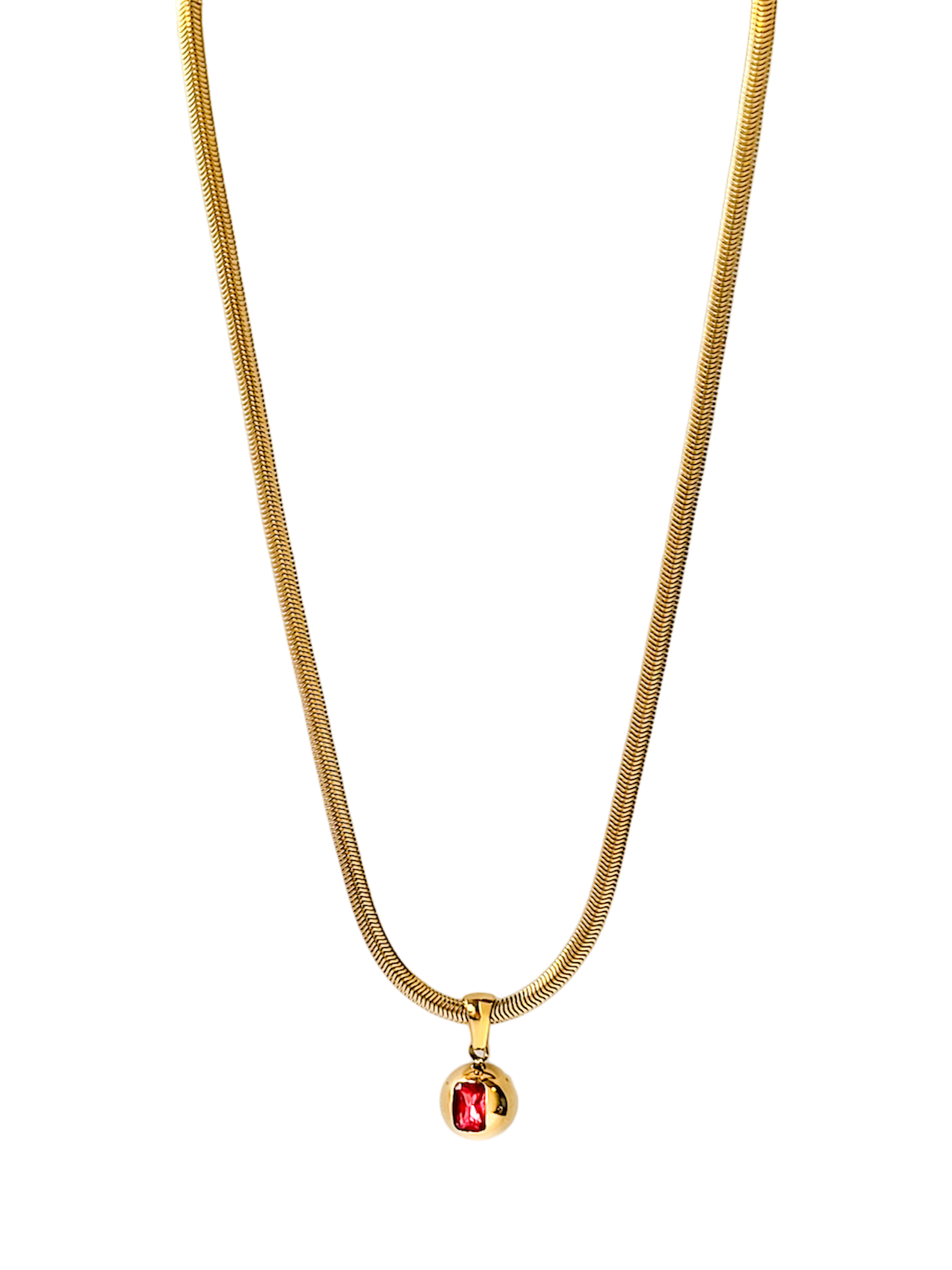 18K Plated Gold Ball Pendant Necklace