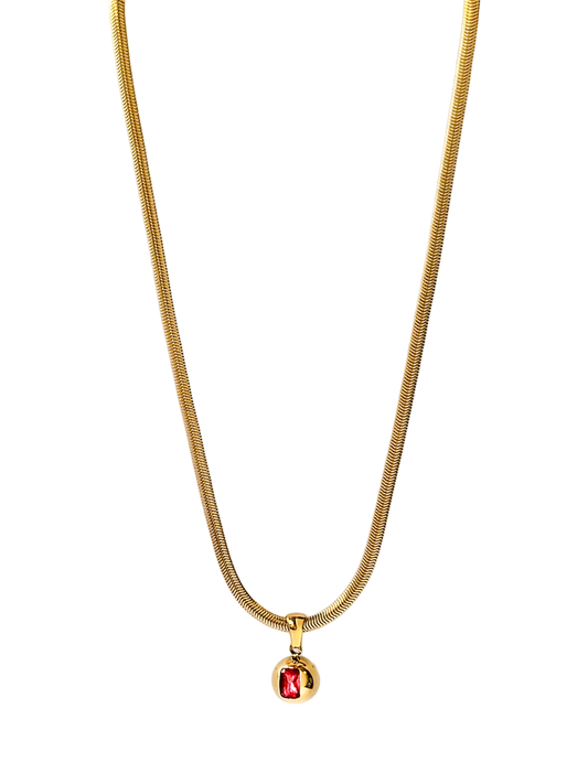 18K Plated Gold Ball Pendant Necklace