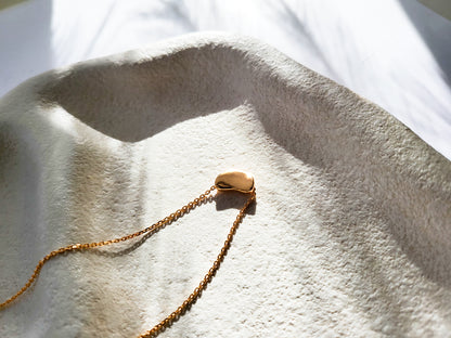 18K Gold Bean Pendant Necklace
