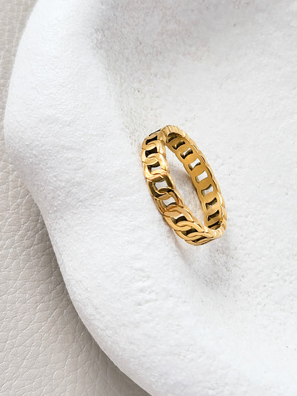 18K Gold Plated Chain Ring