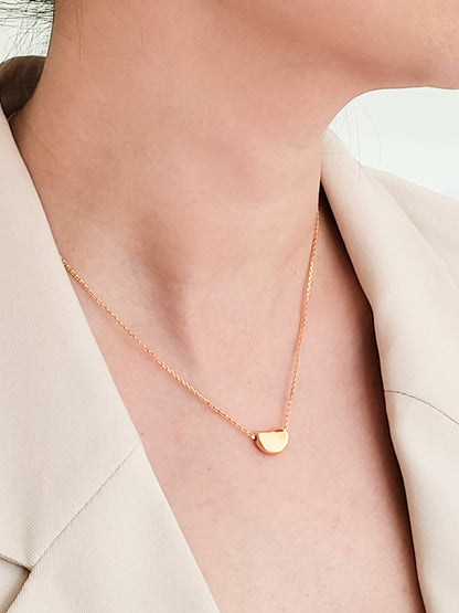18K Gold Bean Pendant Necklace