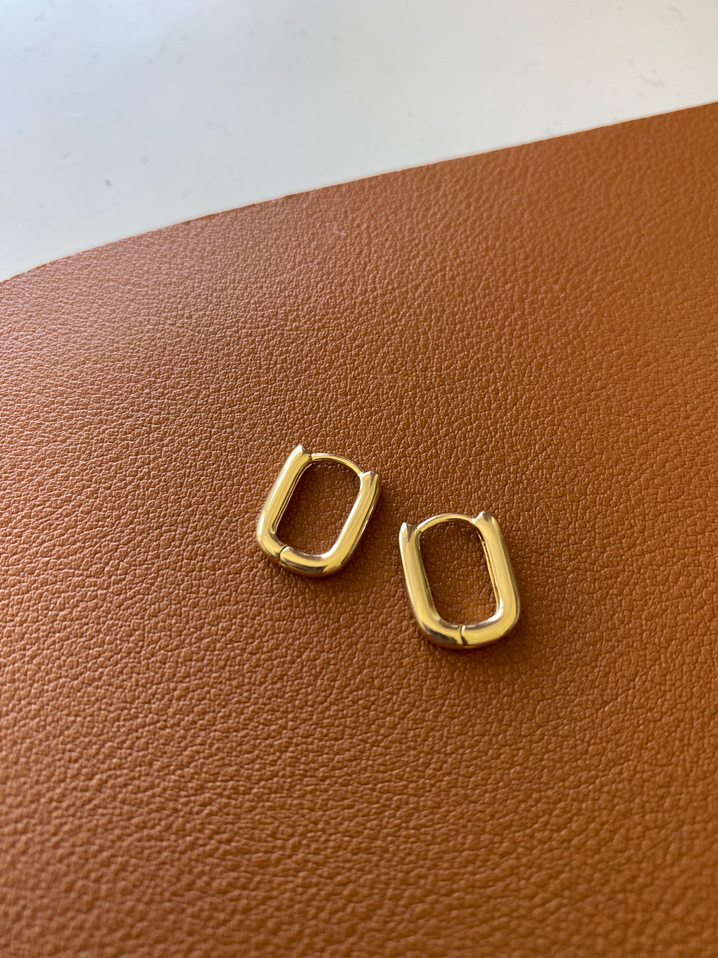 Gold Pated Paperclip Earrings