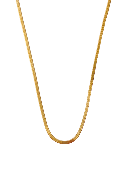 JAMT.B 18K Gold Vermeil Herringbone Chain Necklace