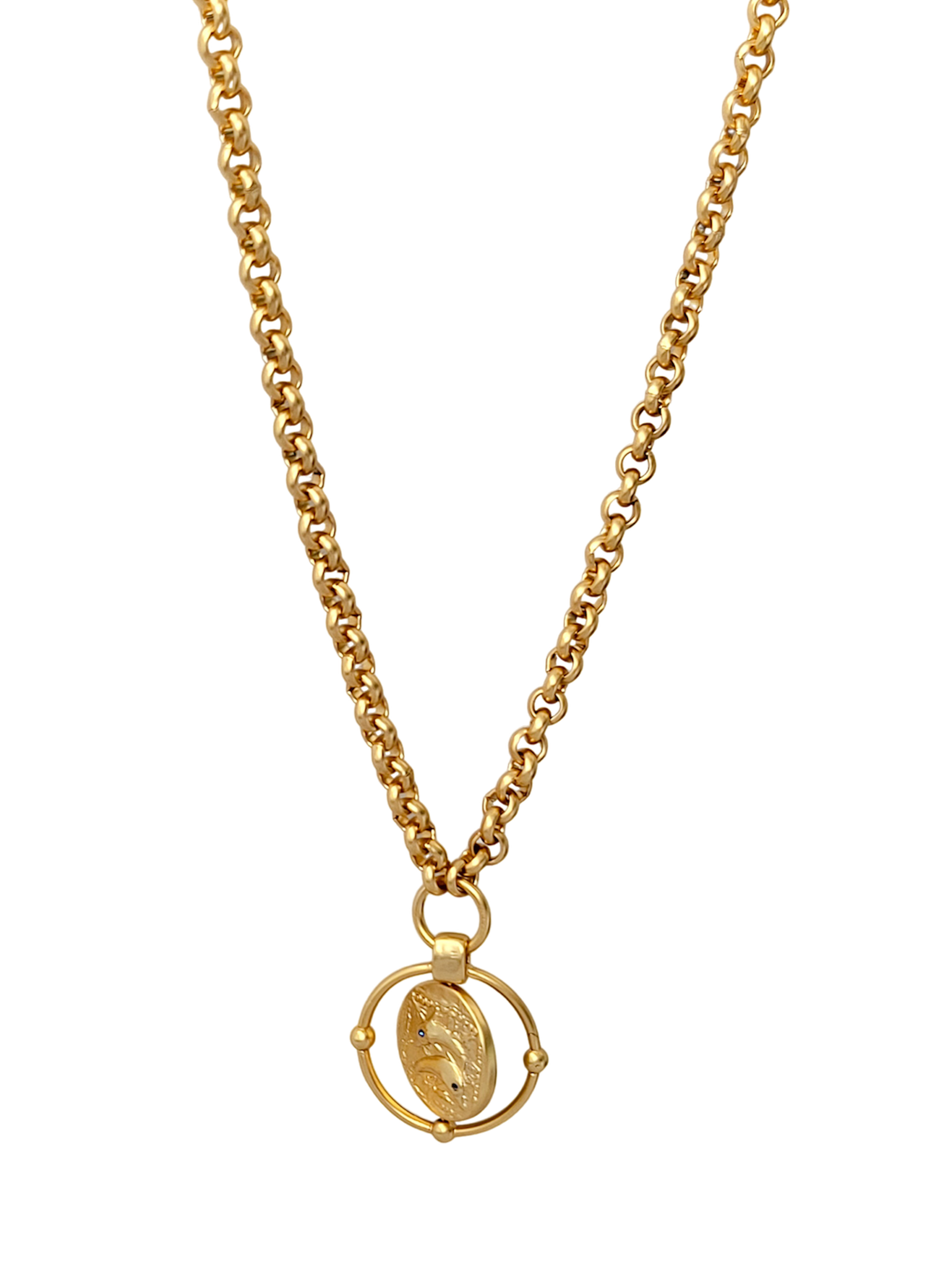 Dolphin Coin Pendant Necklace